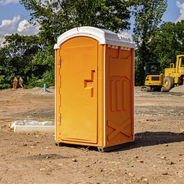 how often are the portable restrooms cleaned and serviced during a rental period in Salem